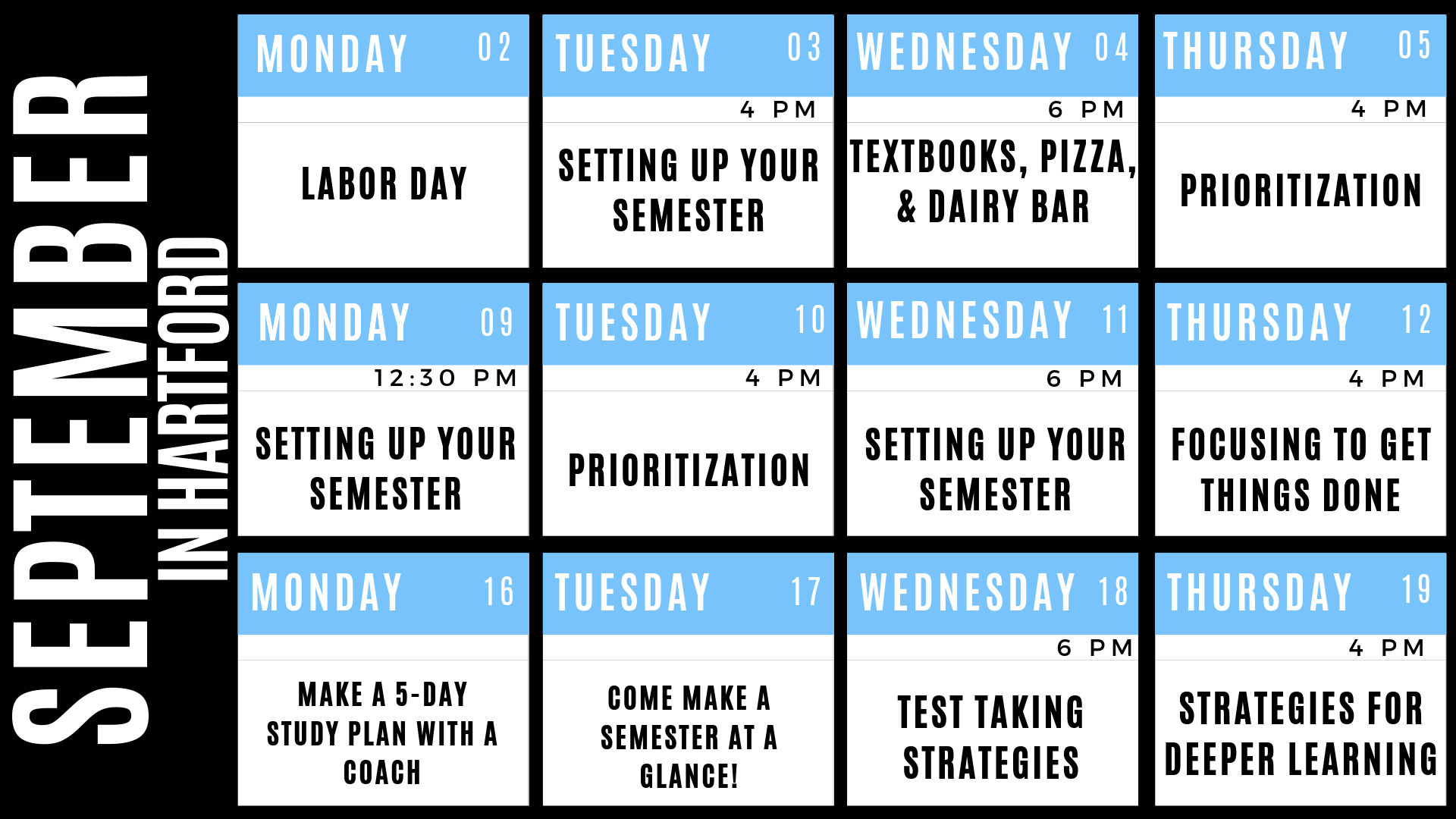 AAC Workshop Schedule Fall 2019 sept Hartford